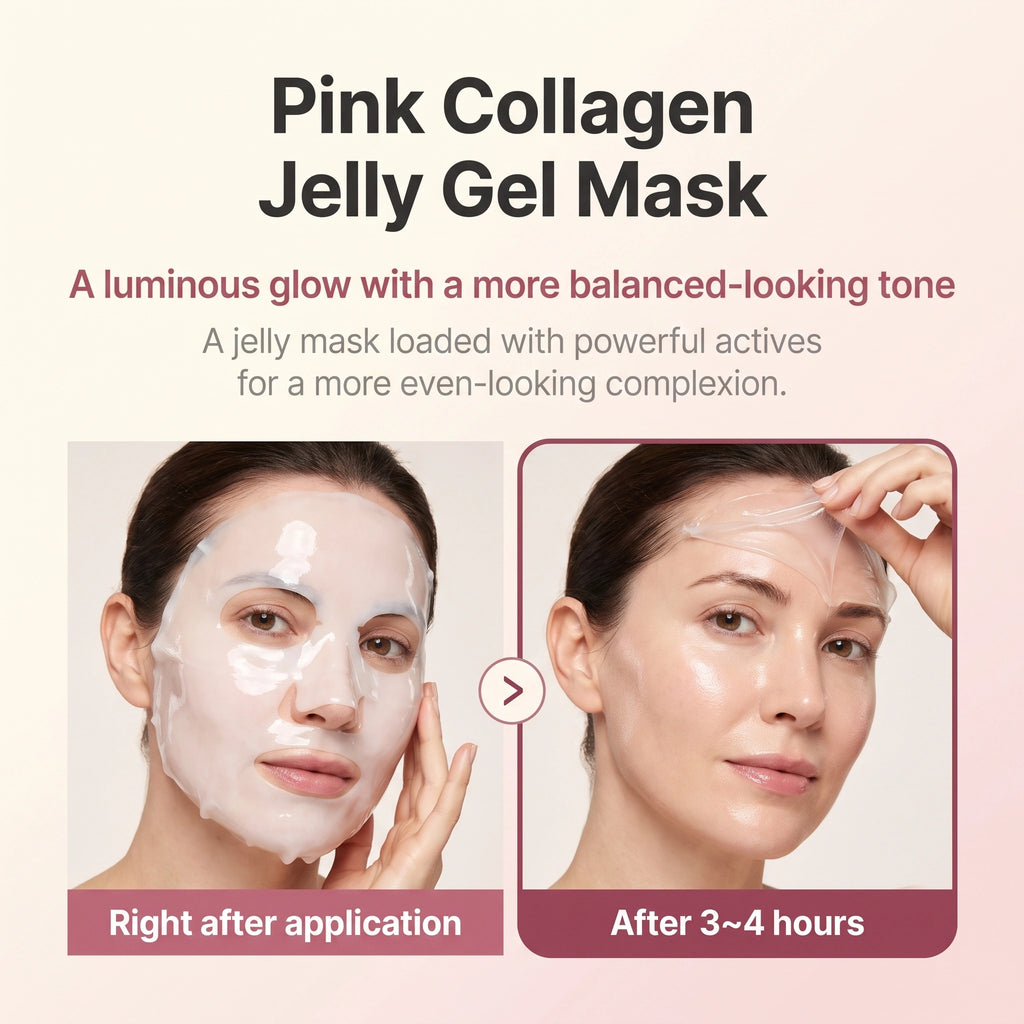 4x Pink Collagen Jelly Gel Mask